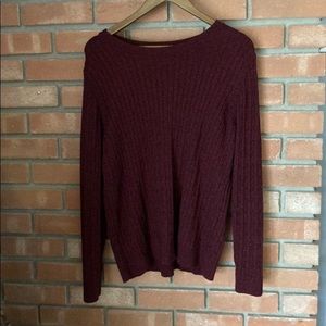 deep red sweater
